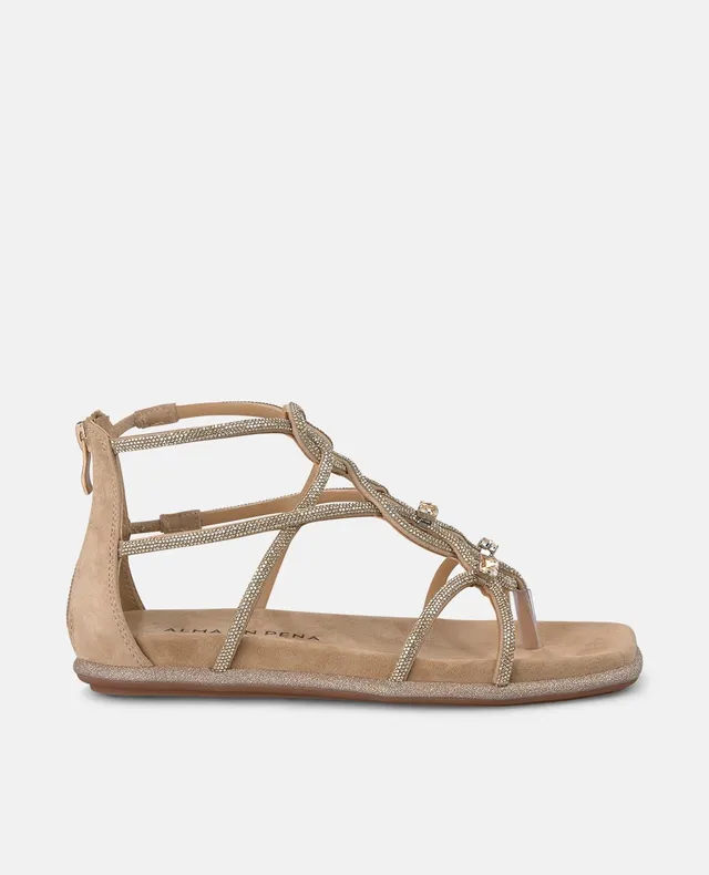 alma-en-pena-flache-riemchen-sandalen-arena-strass-2-cm image 1