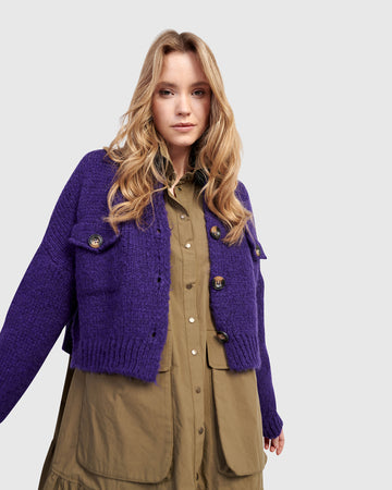 alembika-trucker-cardigan-lila-cropped-strick image 7