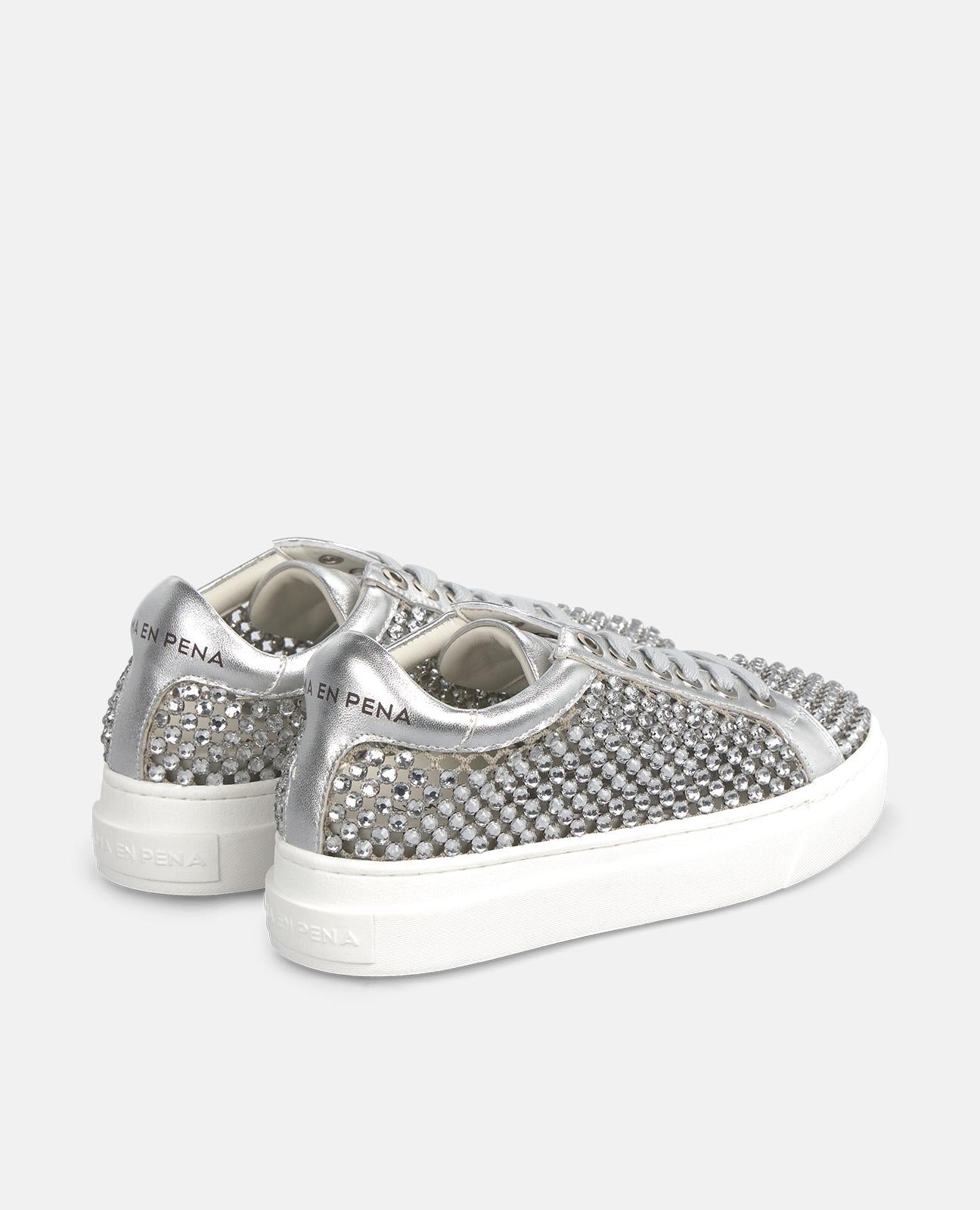 alma-en-pena-alfa-62696-sneaker-silber-mesh-strass-3-5-cm-plateau image 3