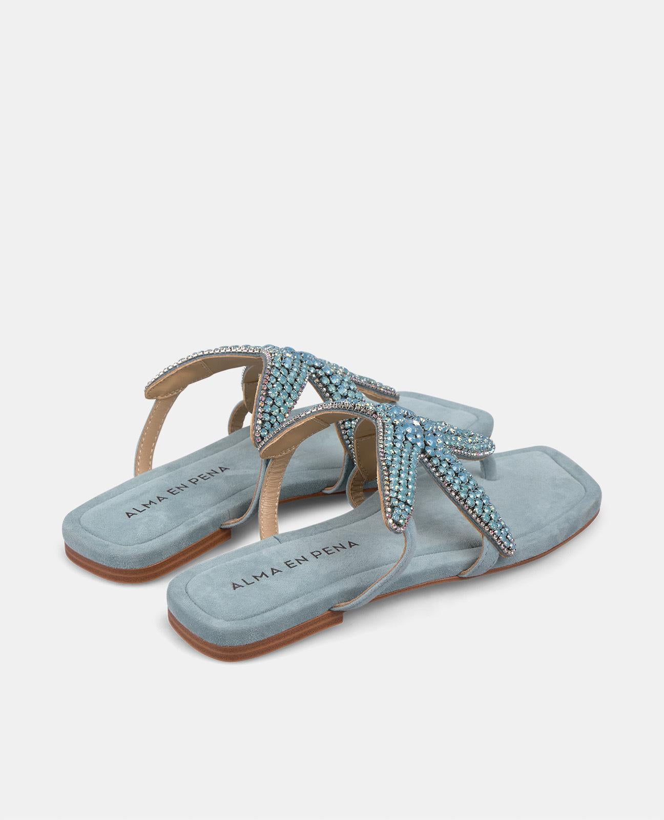 alma-en-pena-star-flat-sandal-flache-sandale-1-cm-in-blau image 3