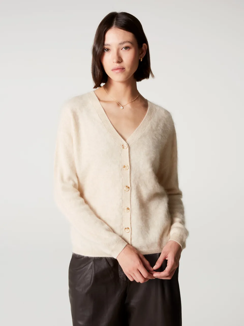 absolut-debora-cardigan-aus-geb-rstetem-kaschmir-f-r-damen-oversize-hellbeige image 1