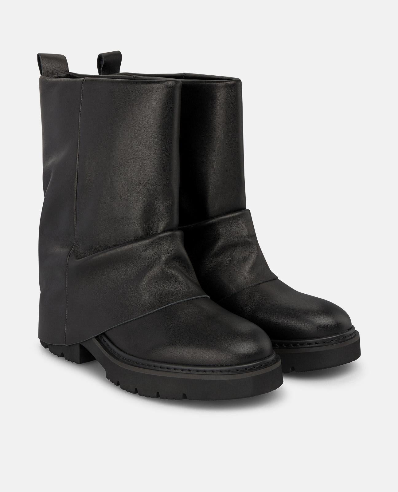 alma-en-pena-nappa-leder-biker-boots-military-mit-schnalle-und-4-cm-absatz-schwa image 2