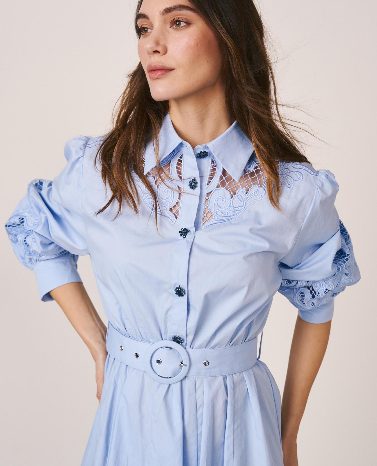 alma-en-pena-poplin-baumwollkleid-hellblau-mini image 3