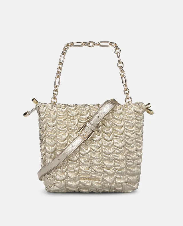 alma-en-pena-63367-beuteltasche-leder-gold-mit-kette image 1