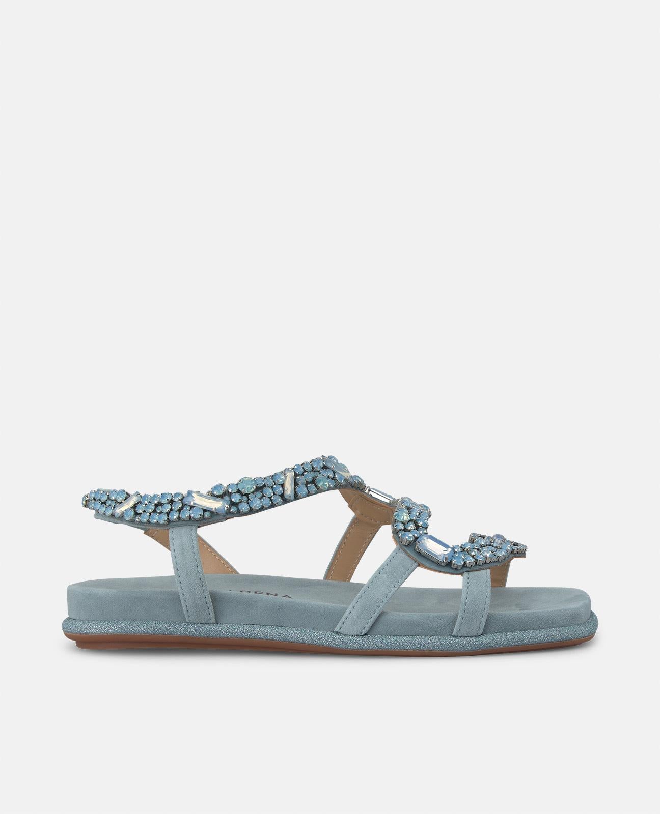 alma-en-pena-flat-snake-sandalen-mit-strass-hellblau image 1