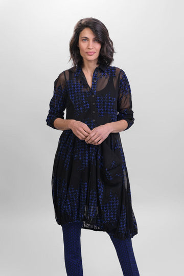 alembika-floral-check-wonderful-dress-blue-damen-mesh-kleid image 5
