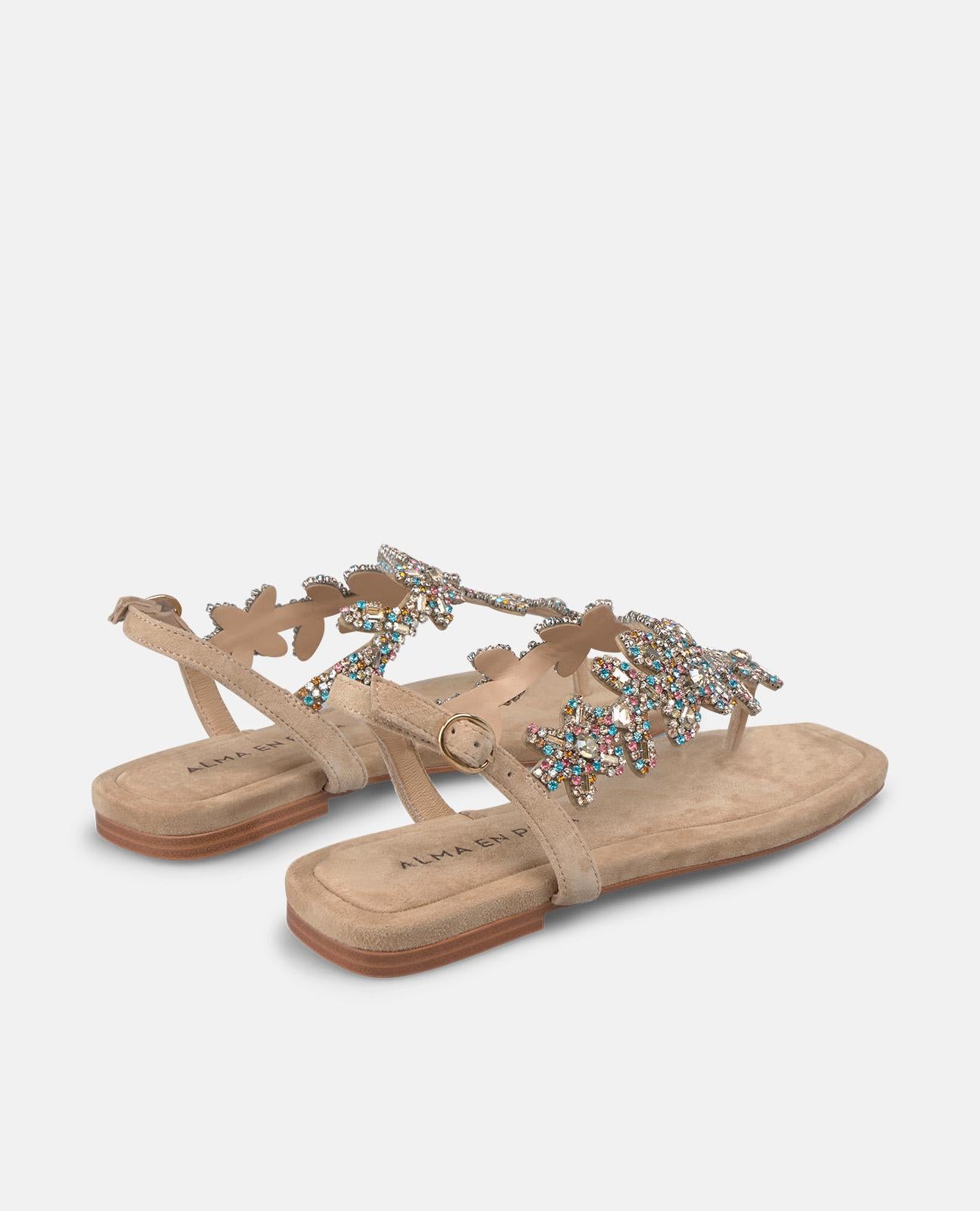 alma-en-pena-alfa-54071-sandalen-mit-strass-blumen-arena-flach-1-cm image 3