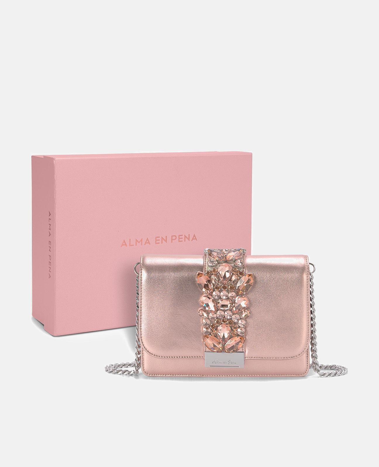 alma-en-pena-alfa-62150-clutch-mit-strass-rosa-leder-umh-ngetasche image 4
