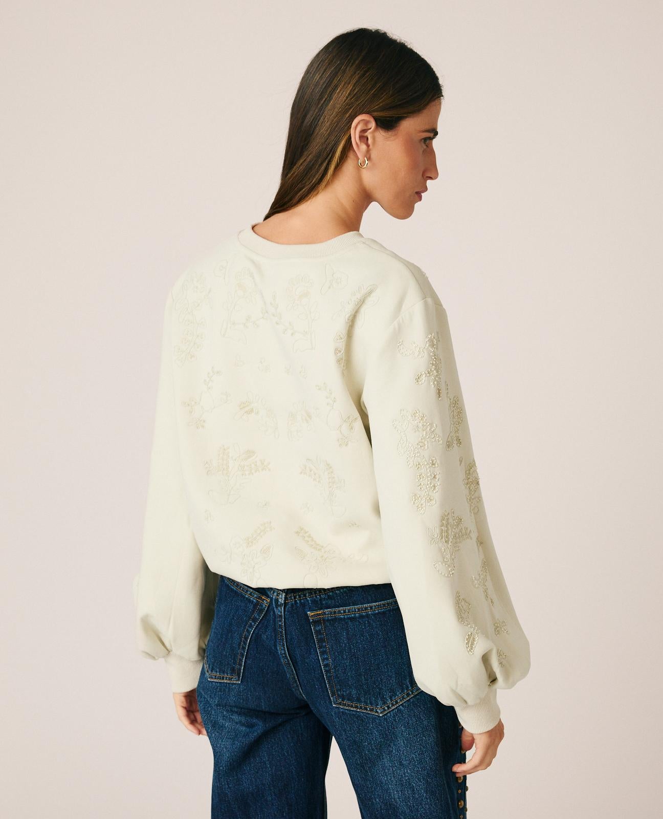 alma-en-pena-sweatshirt-blumenstickerei-wei image 8