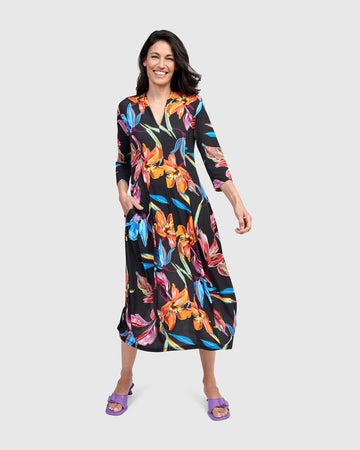 alembika-hibiscus-cocoon-kleid-bloom-midi image 3