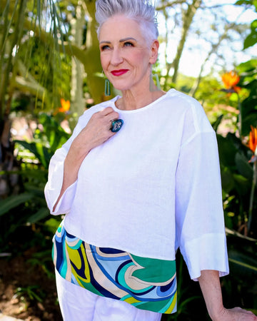 alembika-lagoon-dot-linen-top-white-leinentop-mit-printsaum image 5