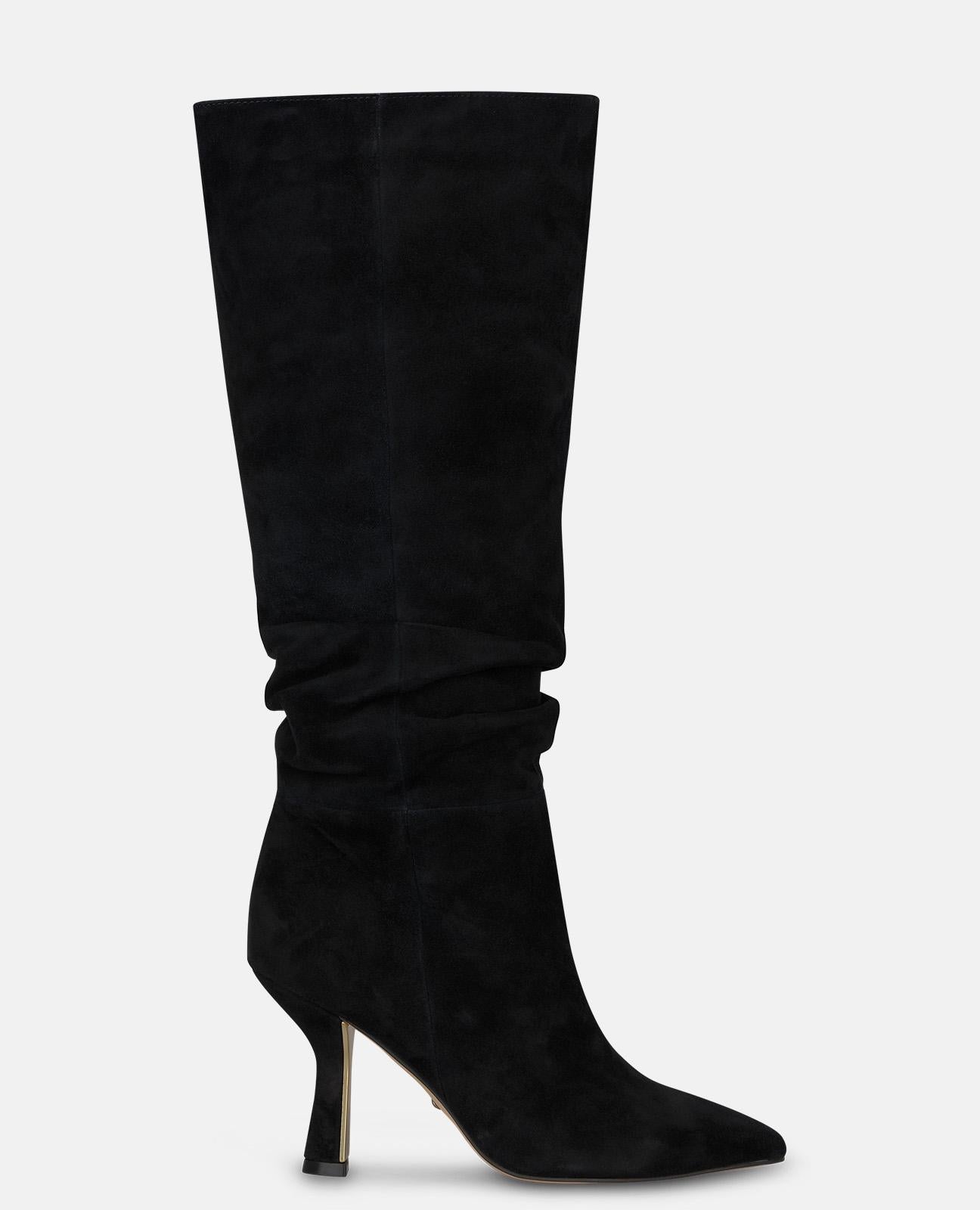 alma-en-pena-suede-stiefel-schwarz-mit-raffung-8-5-cm image 1
