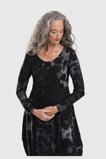 alembika-echo-cocoon-kleid-smoke-jacquard image 3