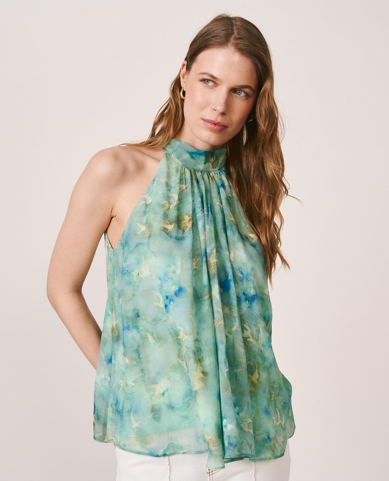 alma-en-pena-halter-bluse-neckholder-bluse-chiffon-gr-n image 4