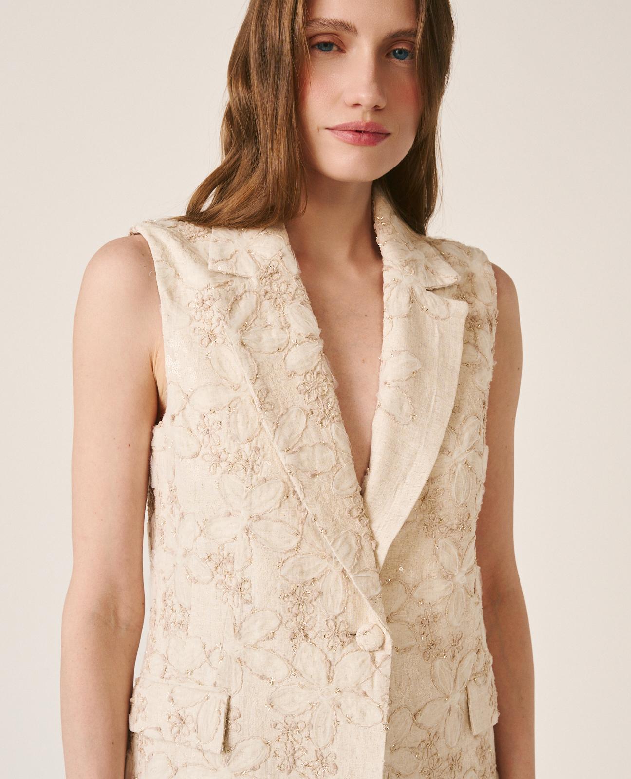 alma-en-pena-bestickte-weste-rmellos-beige image 3