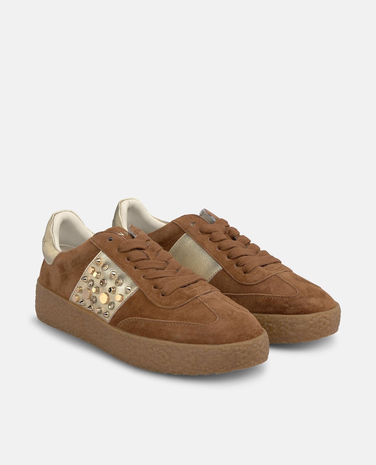 alma-en-pena-sneaker-suede-mit-strass-braun image 2