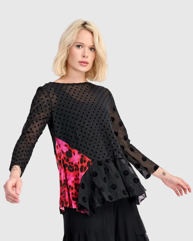 alembika-amour-flounce-top-schwarz-mix-mesh image 1