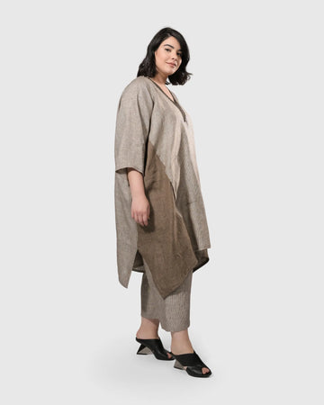 alembika-pinstripe-linen-crop-pants-brown-weite-leinenhose image 5