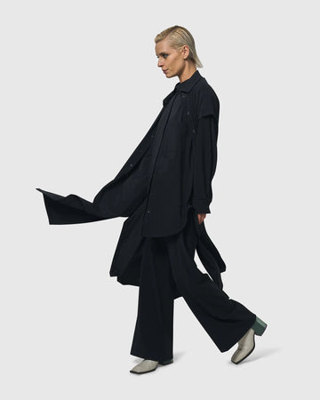 alembika-matrix-kurzarm-duster-schwarz-midilange-layer-jacke image 4