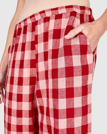 alembika-brunch-trousers-check-karo-leinenhose image 2