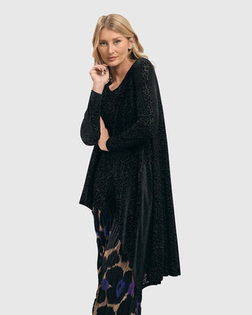 alembika-leo-flocked-velvet-hi-lo-tunika-damen-schwarz image 3