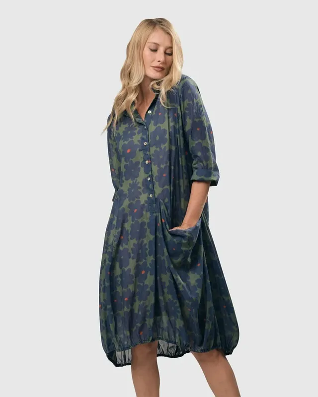 alembika-bluebell-cotton-voile-wonderful-dress-blue-green-kleid image 1