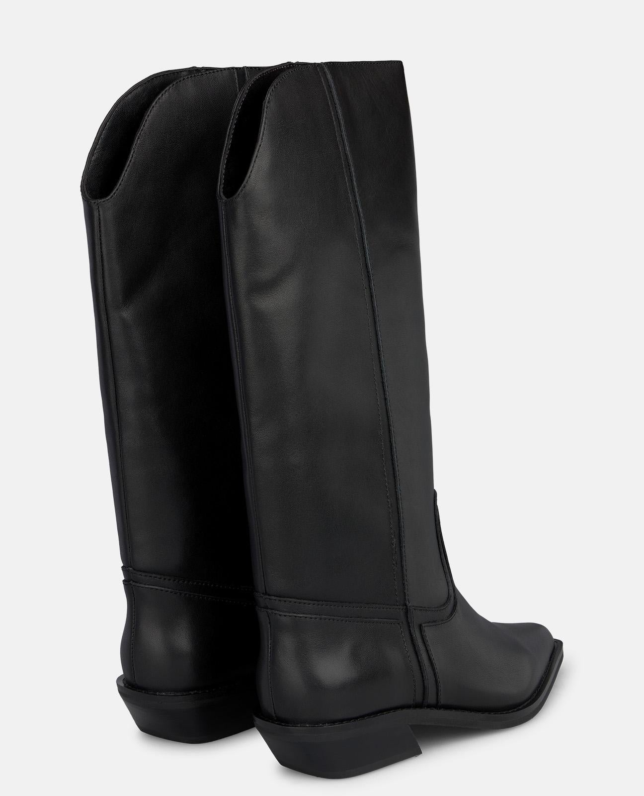 alma-en-pena-alfa-63894-lederstiefel-schwarz-mit-rei-verschluss-und-3-5-cm-block image 3