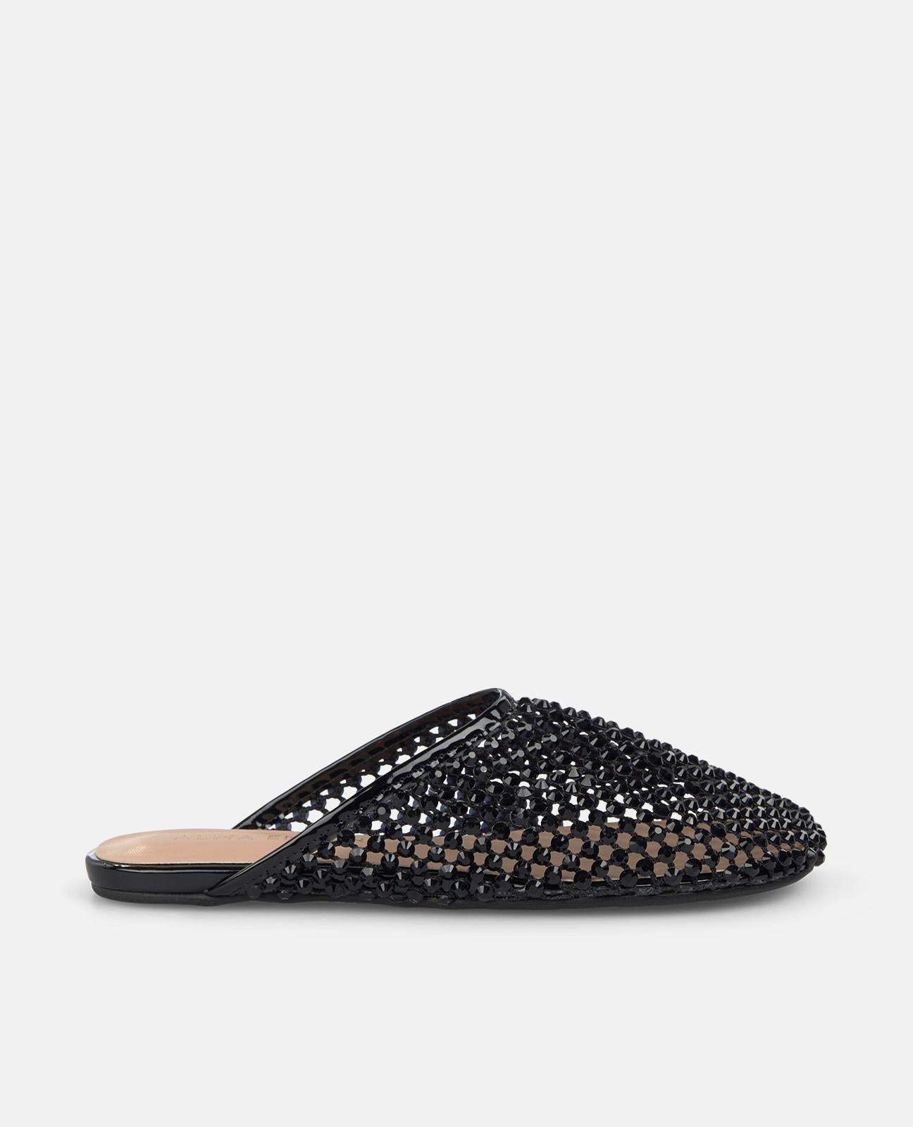 alma-en-pena-mesh-mules-schwarz-strass-spitzzehe-flach image 1