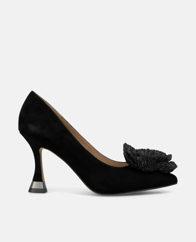 alma-en-pena-pumps-mit-perlen-blume-schwarz-9-cm image 1
