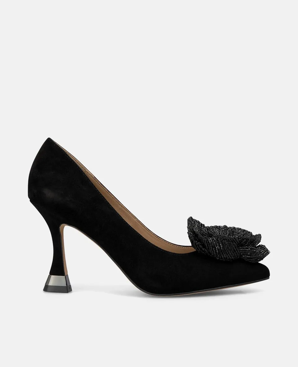 alma-en-pena-pumps-mit-perlen-blume-schwarz-9-cm image 1