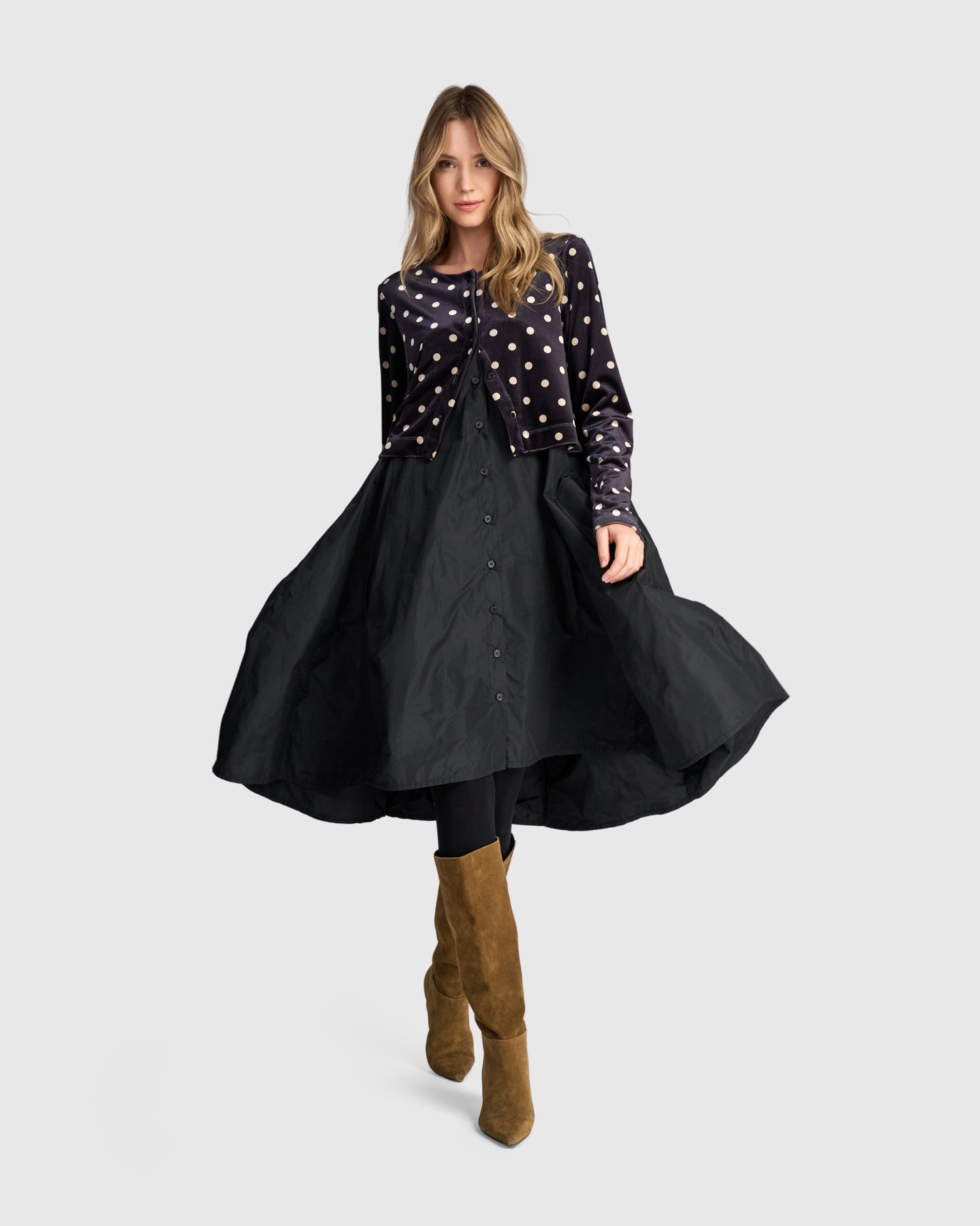 alembika-starfall-cardi-kleid-schwarz-dots image 5
