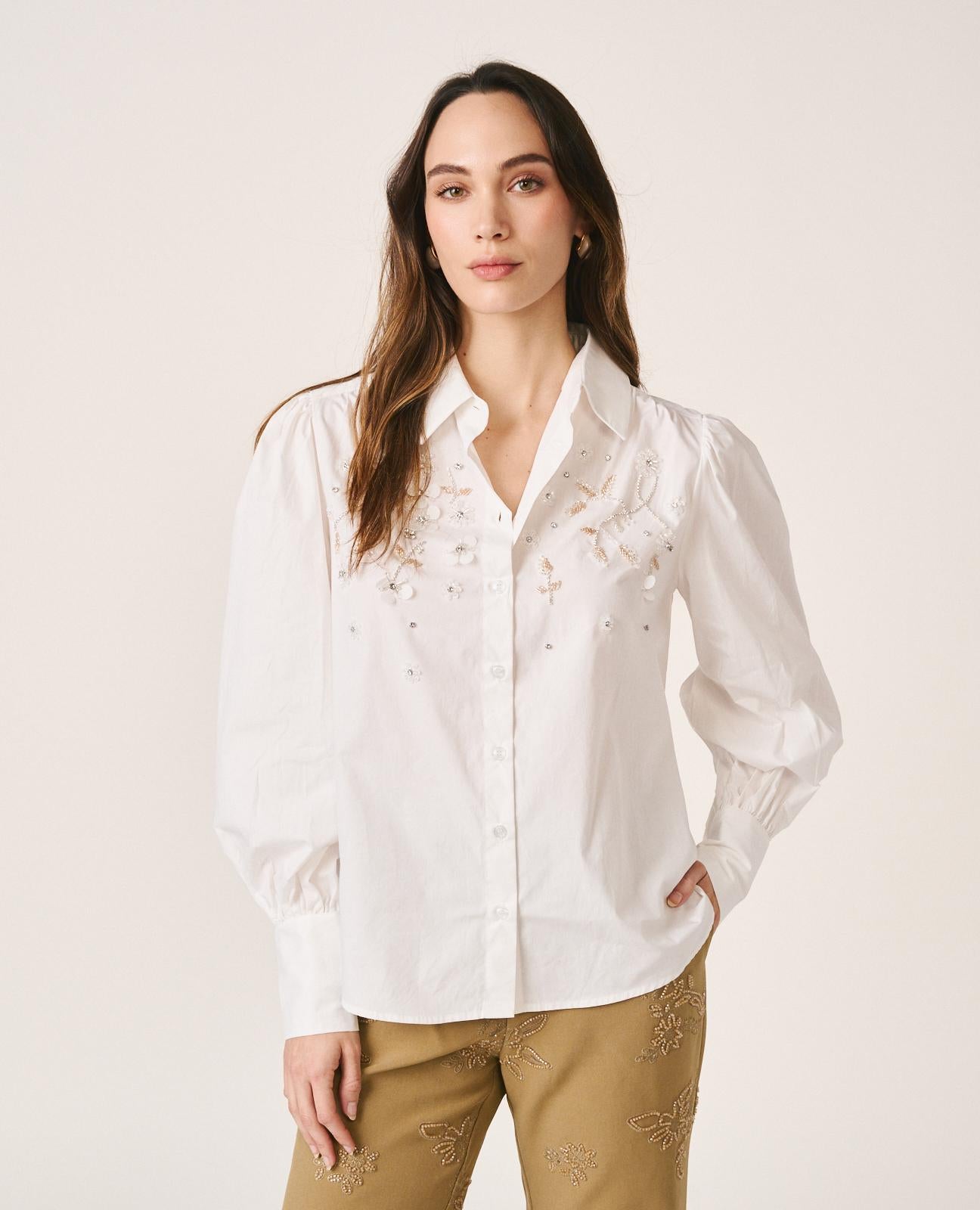 alma-en-pena-popeline-bluse-mit-strass-wei-baumwolle image 3