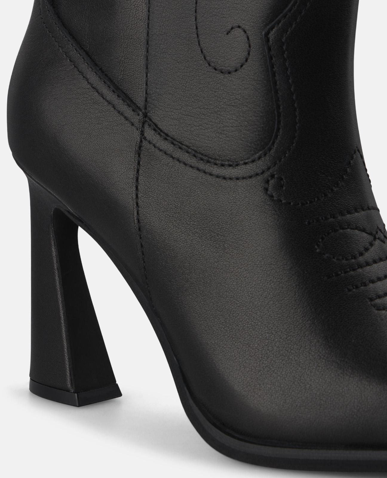 alma-en-pena-cowboy-stiefelette-leder-stickerei-9-cm-blockabsatz-schwarz image 4