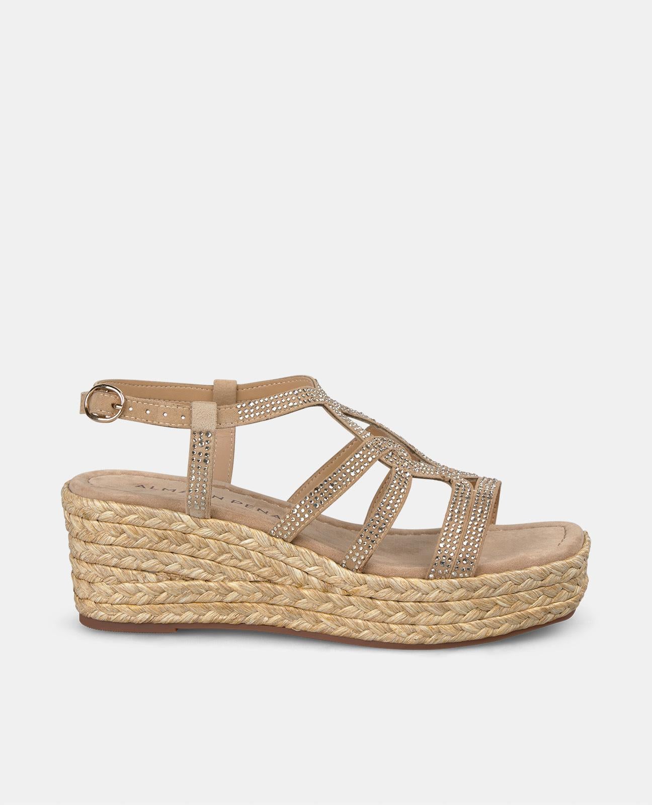 alma-en-pena-keilsandalette-arena-5-cm-mit-glitzer-riemen image 1