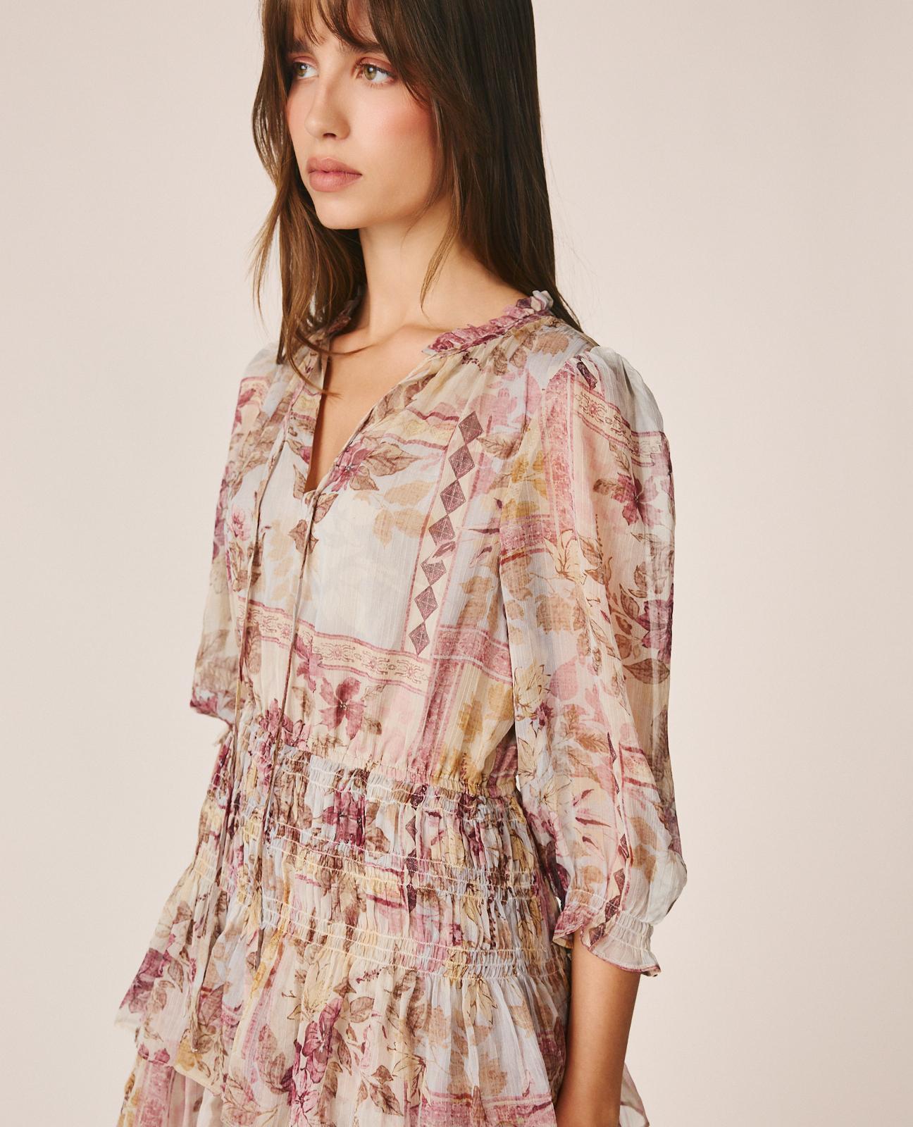alma-en-pena-floral-print-chiffon-mini-dress-minikleid-rosa image 5