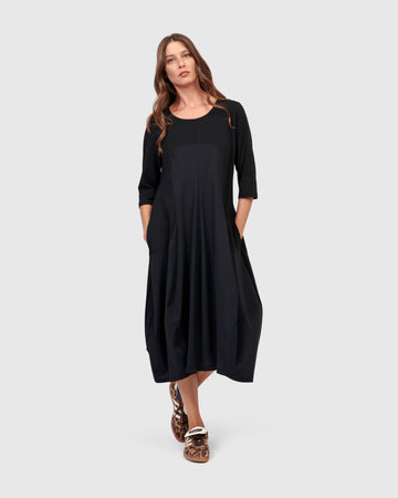 alembika-tekbika-slack-kleid-schwarz-midi-cocoon image 5