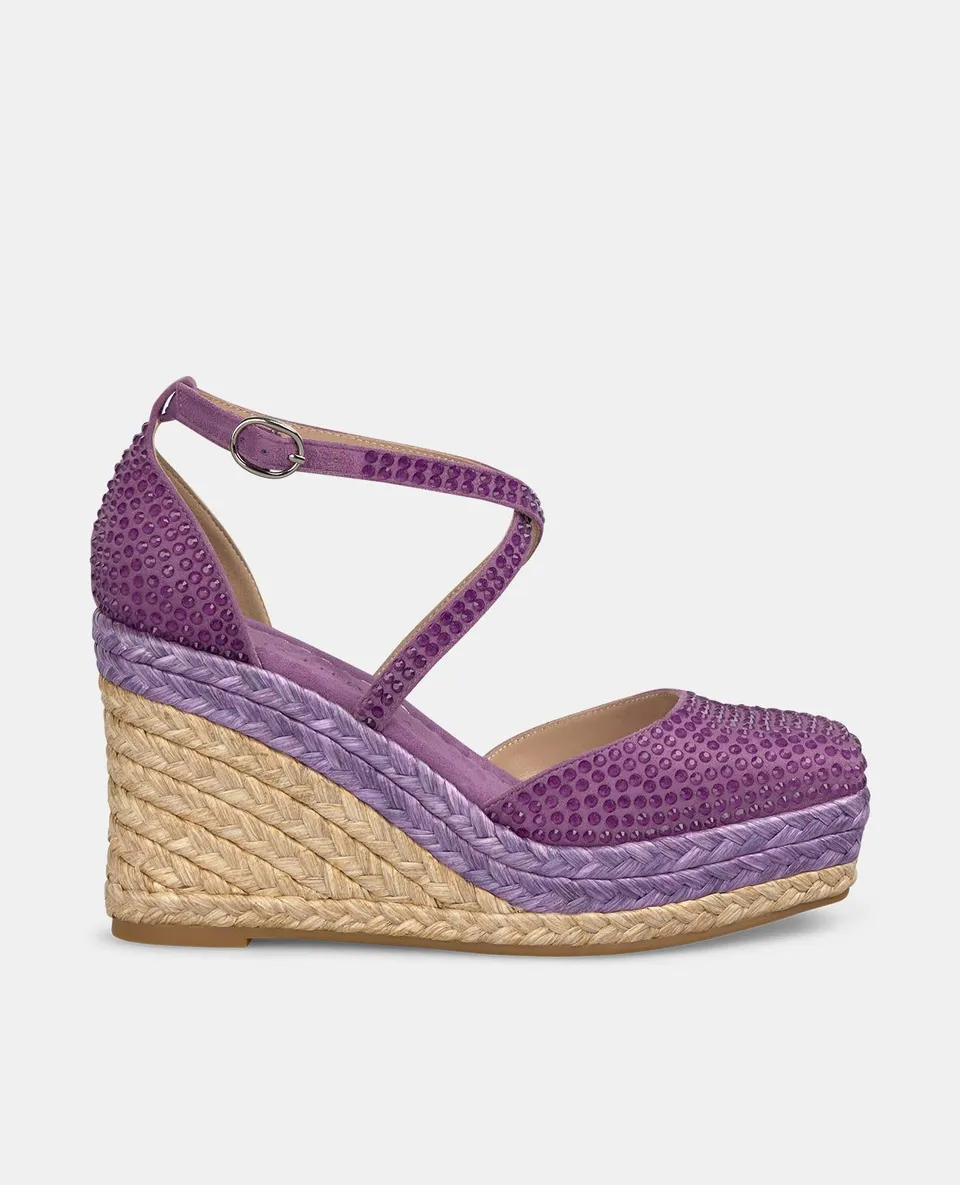 alma-en-pena-keilsandale-gekreuzt-violett-strass-keil-9-cm image 1