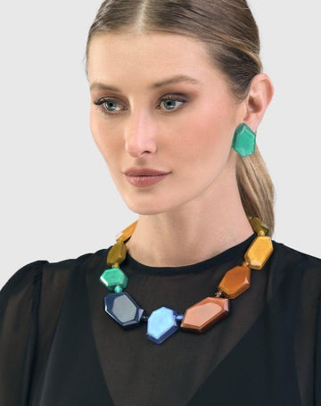 alembika-rainbow-faceted-bead-necklace-multi-lange-harz-kette image 2