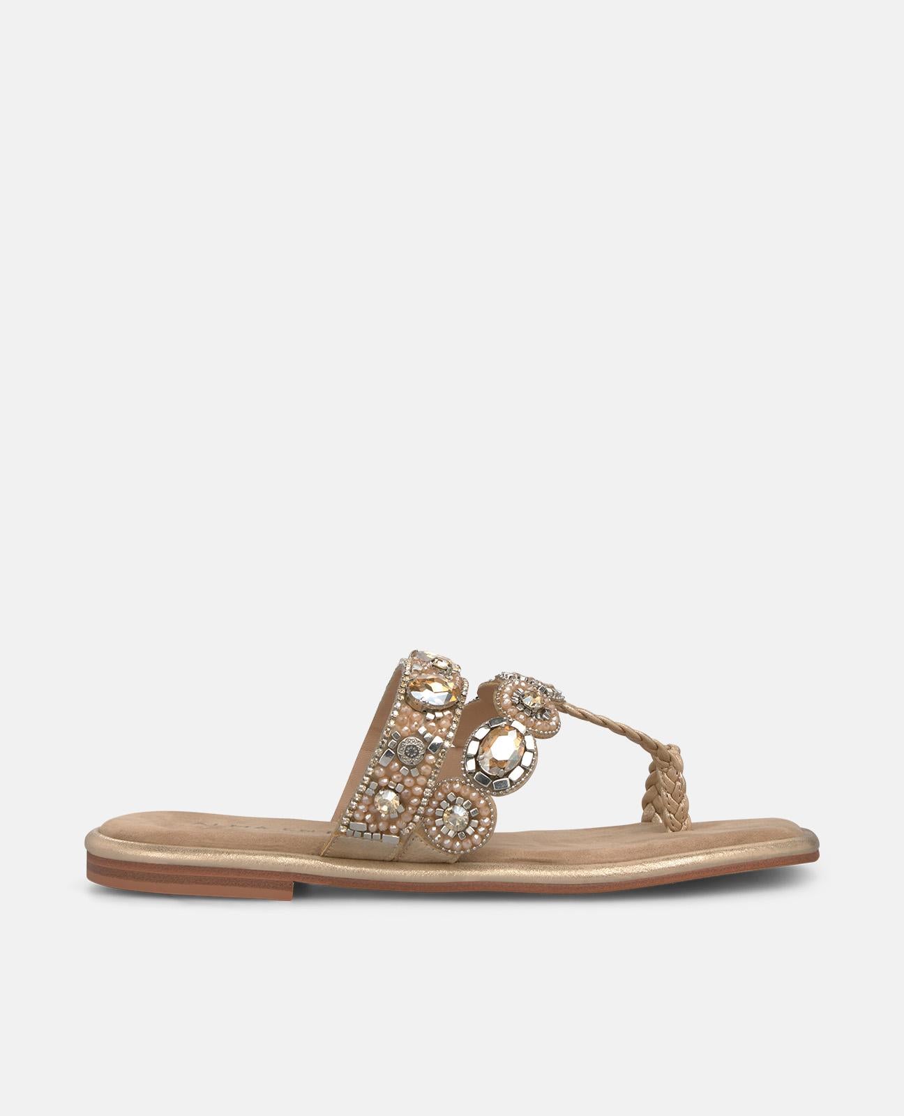 alma-en-pena-flat-sandals-with-jeweled-strap-damen-sandale-arena image 2