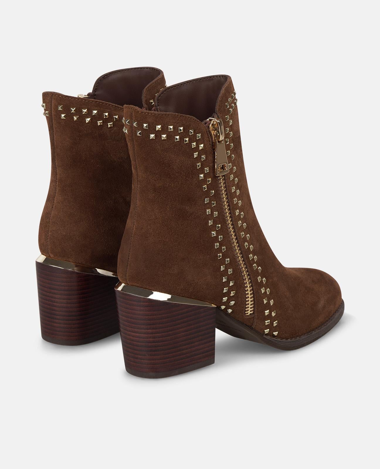 alma-en-pena-stiefeletten-mit-nieten-stiefel-mit-absatz-in-camel image 3