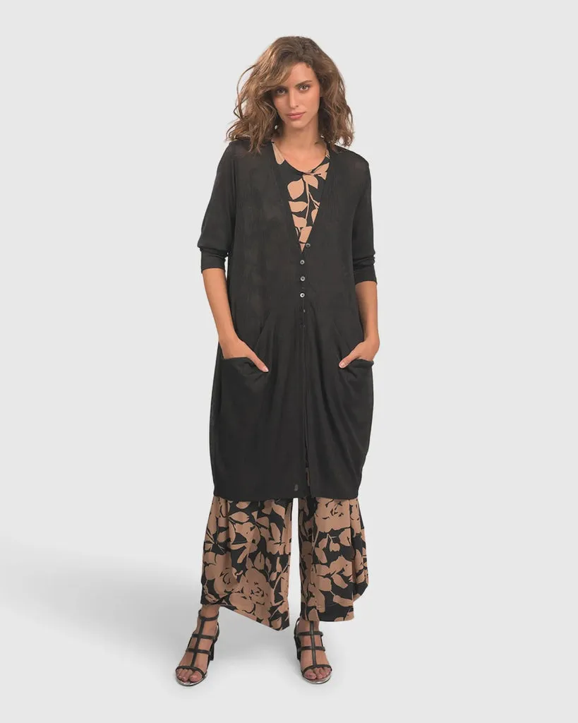 alembika-mini-rib-long-cardigan-black-damen-strickjacke image 1