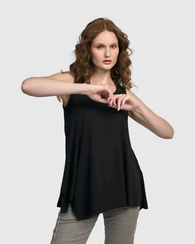 alembika-essential-point-hem-tank-top-schwarz-asymmetrisches-tr-gertop image 1