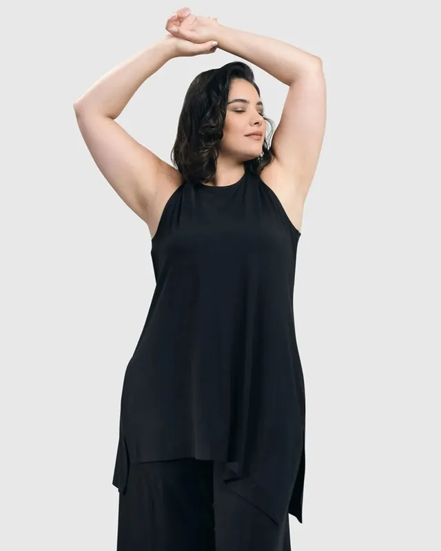 alembika-essential-rmelloses-tunika-top-schwarz-st346b image 1