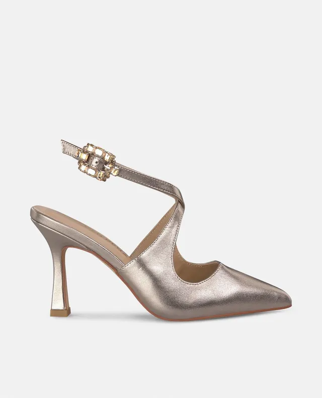 alma-en-pena-pumps-bronze-stiletto-9-cm-flechtriemen-strass-schnalle image 1