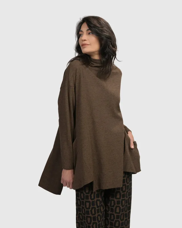 alembika-essential-trapeze-top-brown-a-linien-tunika image 1