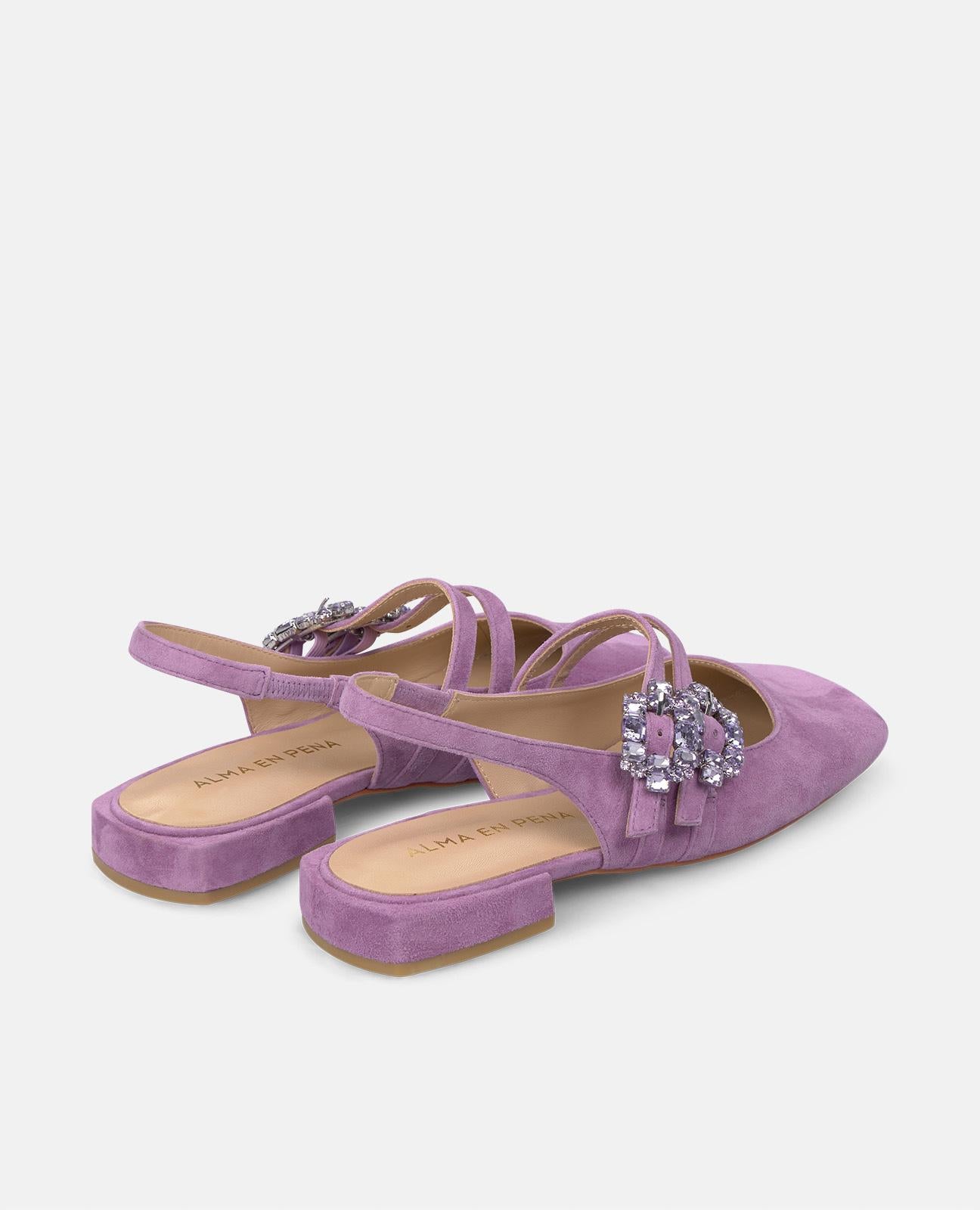alma-en-pena-ballerinas-flach-violett-strass-schnallen-2-cm image 3