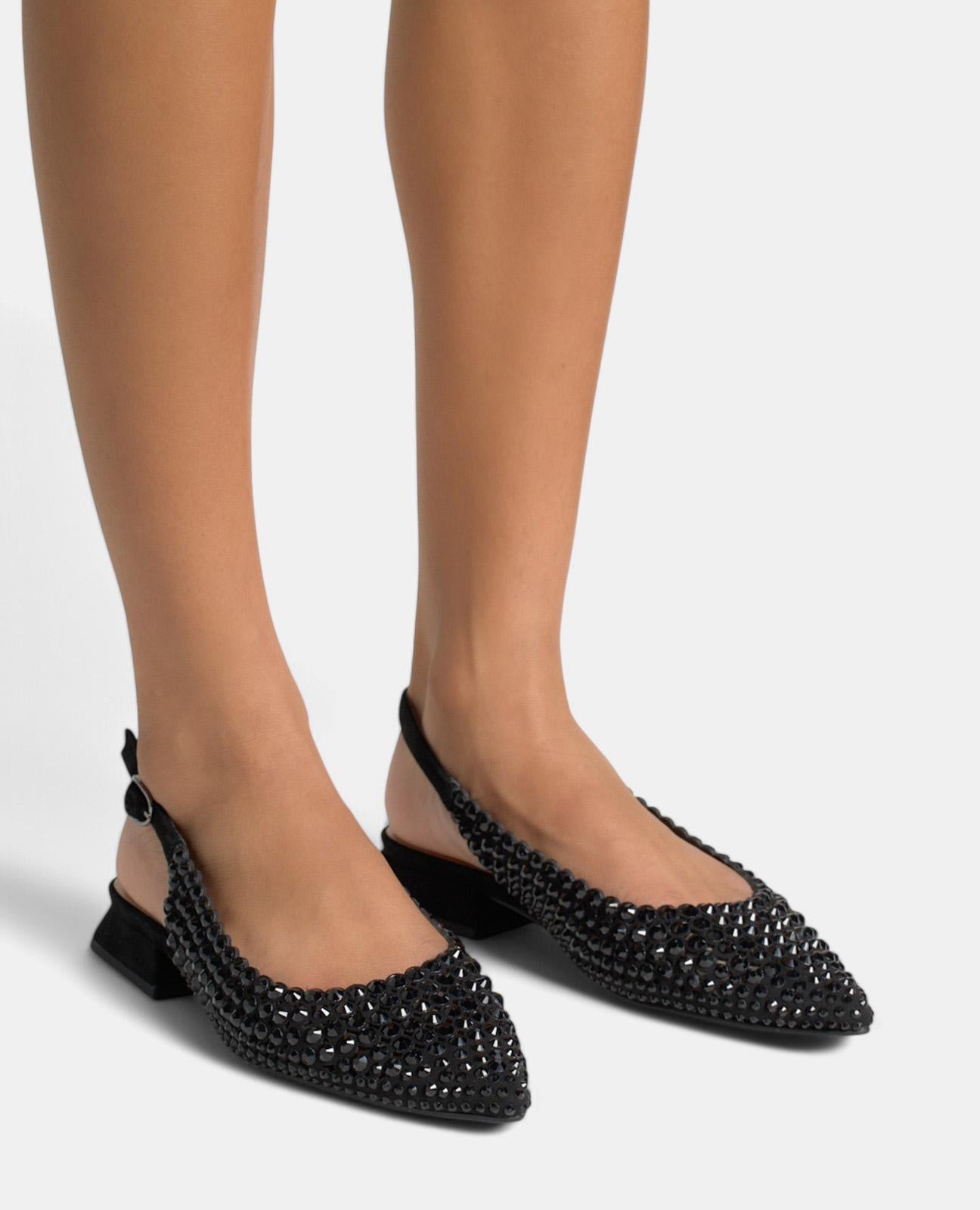 alma-en-pena-flacher-schuh-schwarz-spitzer-zeh-mit-strass-2-cm image 4
