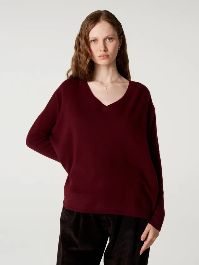 absolut-chloe-damen-kaschmir-pull-poncho-mit-kontraststreifen image 1
