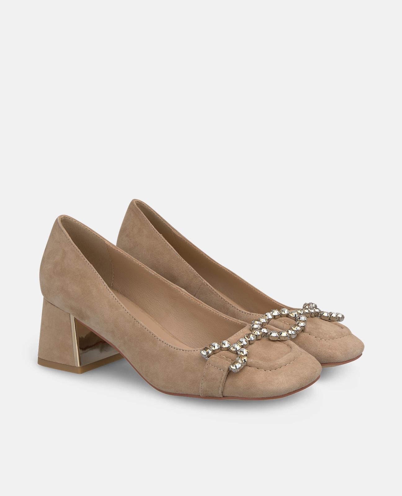 alma-en-pena-stirrup-shoe-with-rhinestones-heel-pumps-6-cm-in-camel image 2