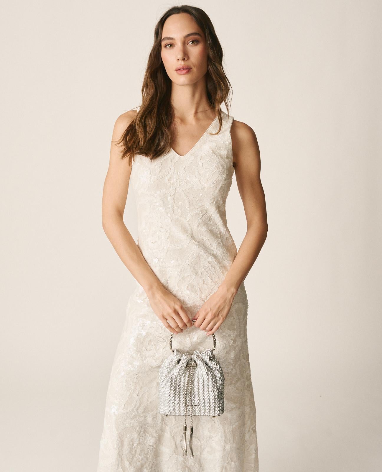 alma-en-pena-clutch-candy-silber-kroko-pr-gung-strassgriff-mit-kette image 4
